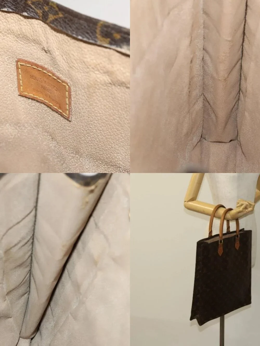 LOUIS VUITTON Monogram Sac Plat Hand Bag M51140 LV Auth 119040